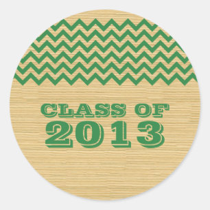 Green Rustic Chevron Graduation Stickers