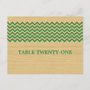 Green Rustic Chevron Table Number Postcard