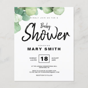 Green Rustic Eucalyptus Baby Shower Invitation