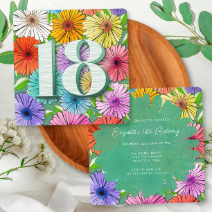 Green Rustic Floral Spring 18th Birthday Party Invitation