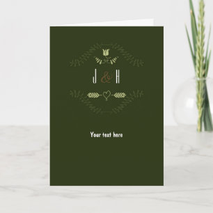 Green Rustic Forest Wedding Thank You Fold