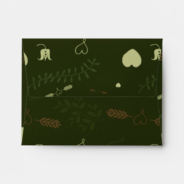 Green Rustic Forest Wedding Thank You Fold Envelopes (Back (Top Flap))