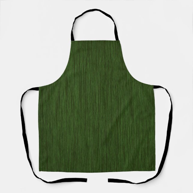 Green Rustic Grainy Wood Full Background Print Apron (Front)