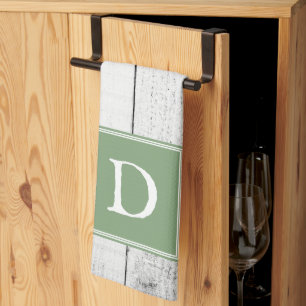 Green Rustic Monogram Towel