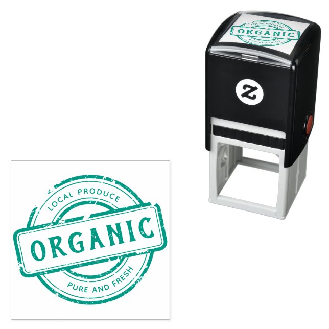 Green Rustic Organic Stamp Circle Sticker (In Situ)
