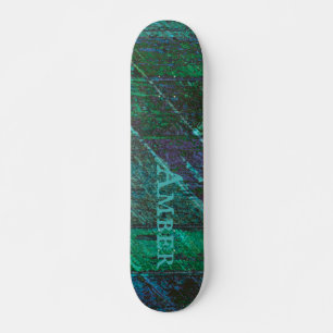 Green Rustic Traditional Wood Personalised Skateboard