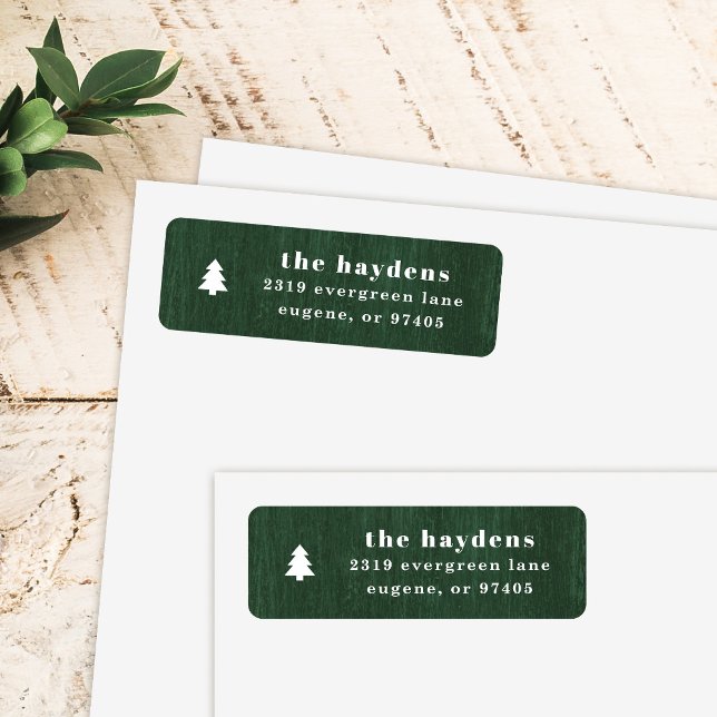 Green Rustic Tree Woodgrain Return Address Label (Creator Uploaded)