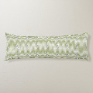 Green Safari Chevron with Pop Art Giraffe Body Cushion