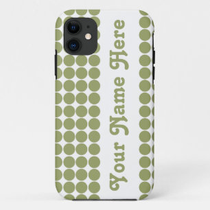 Green Safari Dot with name iPhone 11 Case