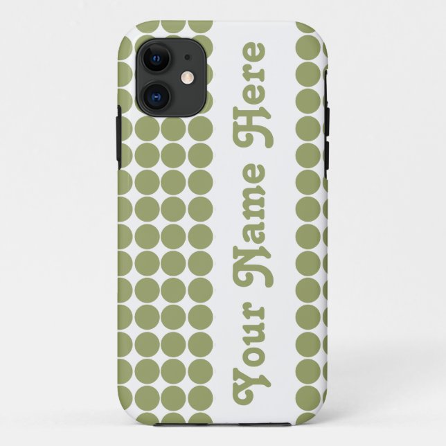 Green Safari Dot with name Case-Mate iPhone Case (Back)