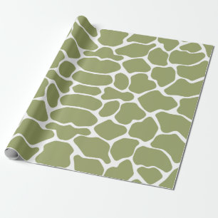 Green Safari Giraffe Wrapping Paper