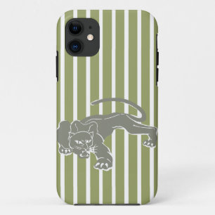 Green Safari Stripe with Leopard Case-Mate iPhone Case