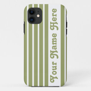 Green Safari Stripe with name Case-Mate iPhone Case