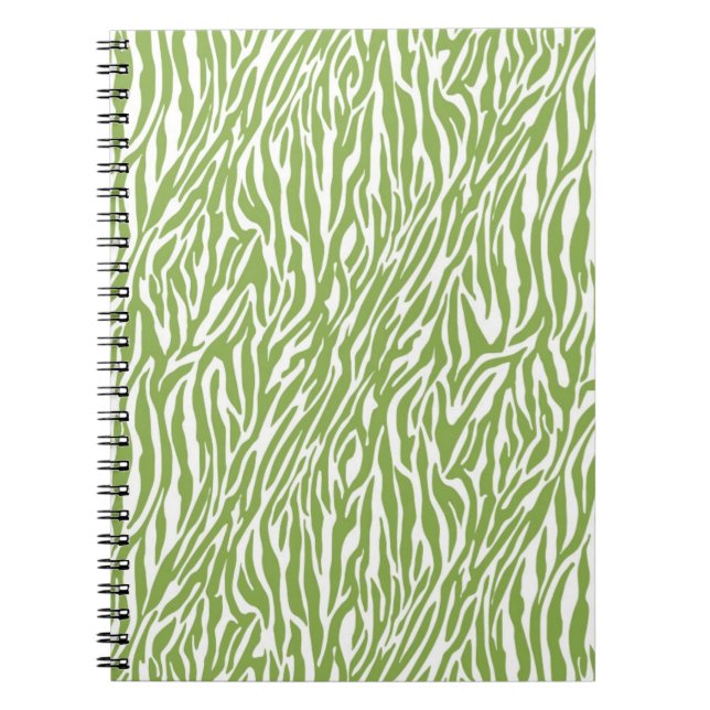 Green Safari Zebra Print Notebook (Front)