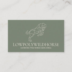 Green Sage Animal Lowpoly Farmer Horse Business Card