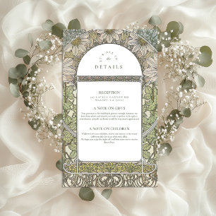 Green Sage Art Nouveau wedding Enclosure Card