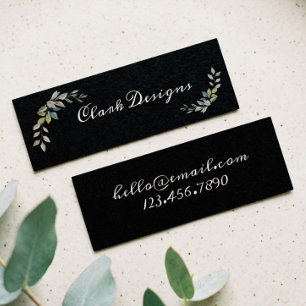 Green Sage & Greenery Elegant Leaf frame Mini Business Card
