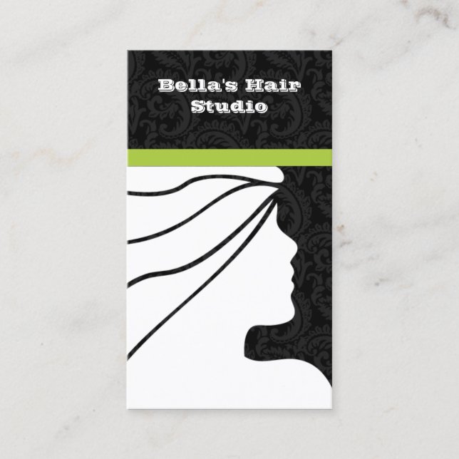 Green Salon business cards with appointment on bac (Front)