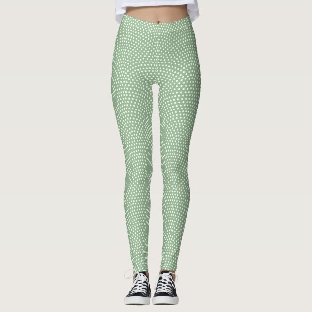 Green Same Komon (shark skin) Leggings (Front)