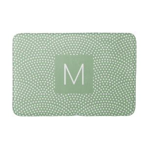 Green Same Komon (shark skin) Monogrammed Bath Mat