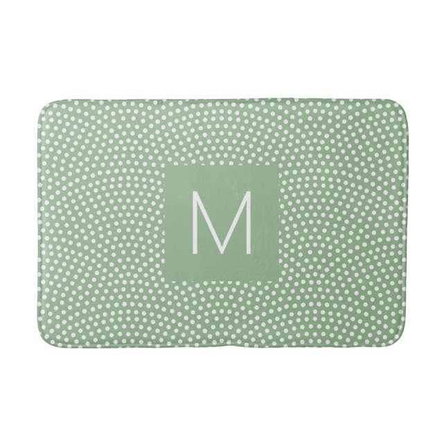 Green Same Komon (shark skin) Monogrammed Bath Mat (Front)