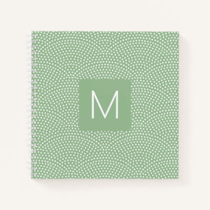 Green Same Komon (shark skin) Monogrammed Notebook