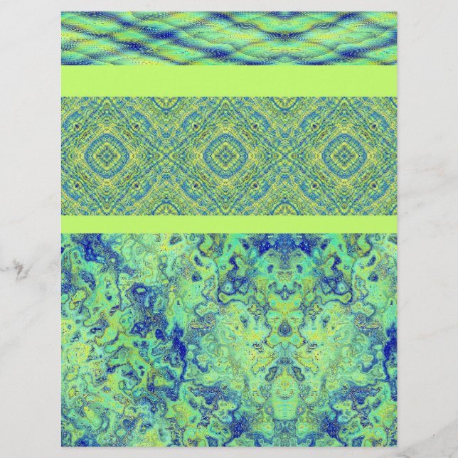 Green Sampler Bulk Scrapbook Paper Pages (Front)