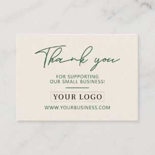 Green & Sand Business Logo Thank you Product Care Business Card