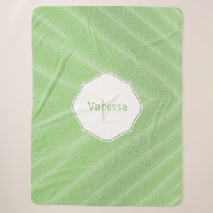Green Sand Ripples Monogram Sherpa Blanket