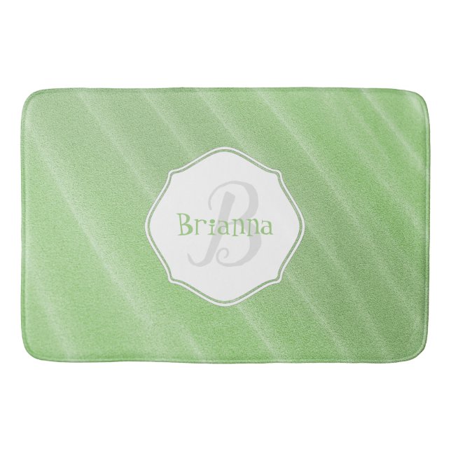 Green Sand Ripples Personalised Bath Mat (Front)