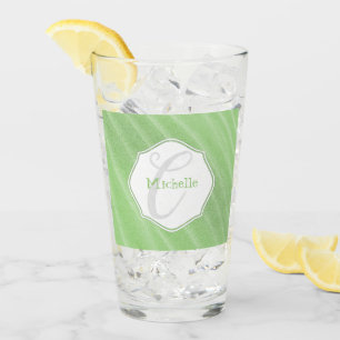 Green Sand Ripples Personalised Drinking Glass