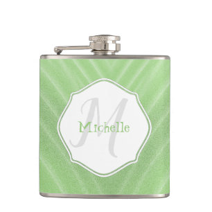 Green Sand Ripples Personalised Flask