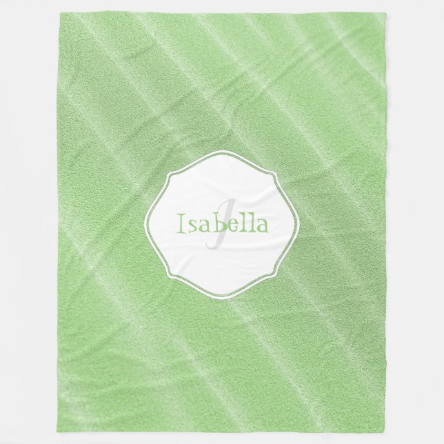 Green Sand Ripples Personalised Fleece Blanket (Front)