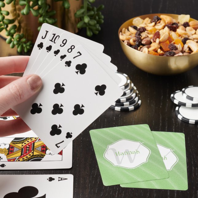 Green Sand Ripples Personalised Playing Cards (In Situ)