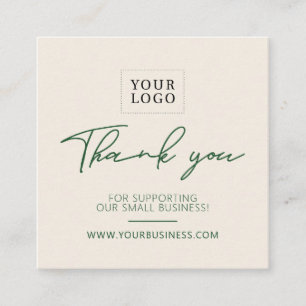 Green & Sand Simple Business Thank you Insert