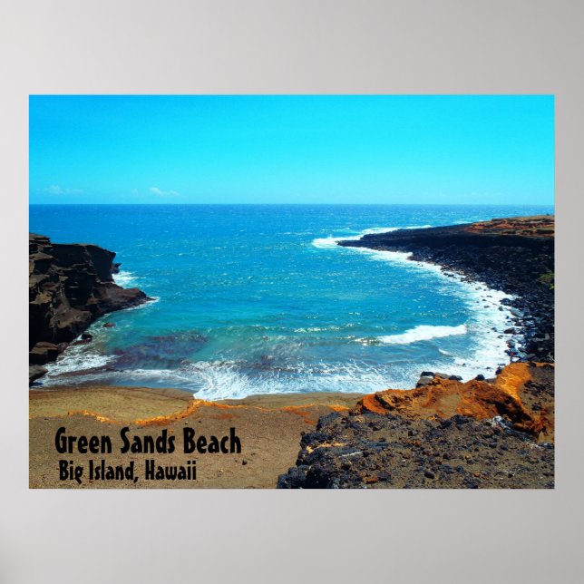 Green Sands Beach big island Hawaii poster (Front)