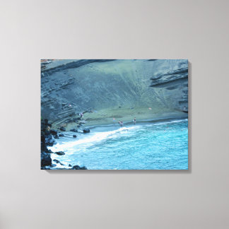 Green Sands Beach Hawaii Wrapped Canvas
