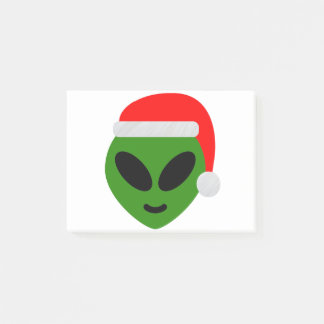 green santa alien emoji post-it notes