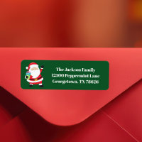 Green Santa Claus Cute Christmas Return Address