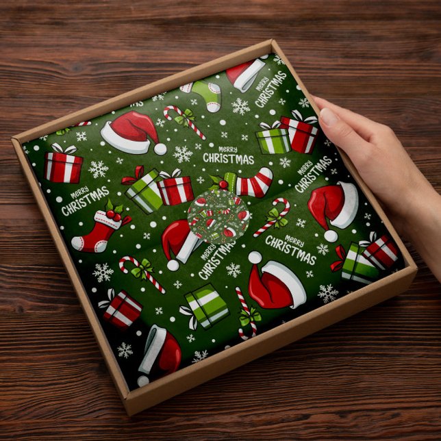 Green Santa Claus Hats | Christmas Tissue Paper (Creator Uploaded)