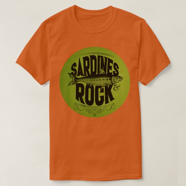 Green Sardines Rock T-Shirt (Design Front)