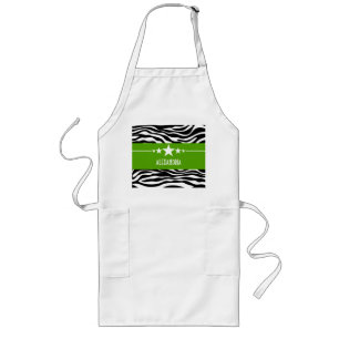 Green Sassy Star Zebra Apron