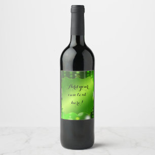 Green Satin and Sparkles Party   Custom Wine Label