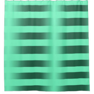 Green Satin Stripes Shower Curtain