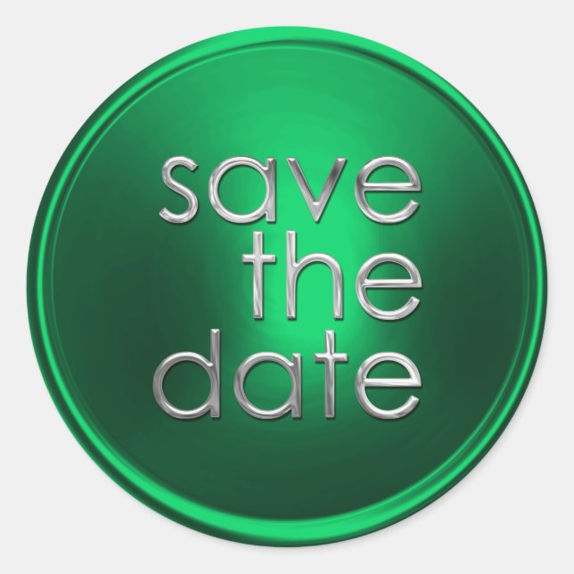 Green Save the Date Envelope Seal (Front)