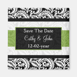 green Save the date magnet