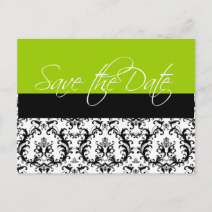 Green Save the Date Postcards Wedding