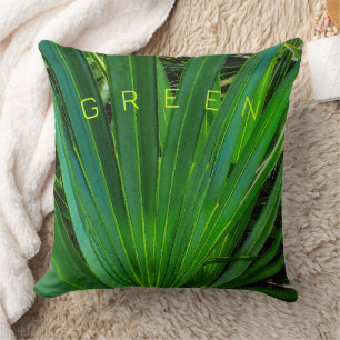 GREEN Saw Palmetto Throw Pillow