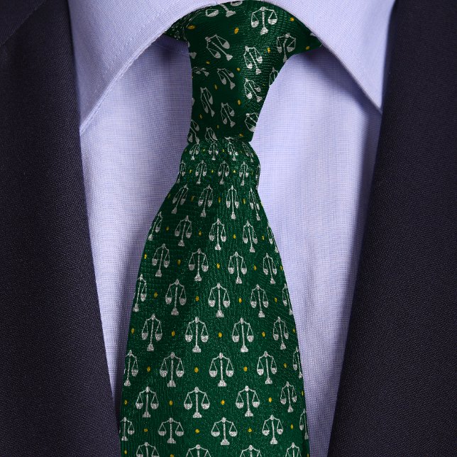 Green Scales of Justice Lawyer Tie (Creator Uploaded)