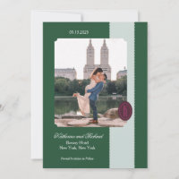 Green Scalloped Edge Save The Date